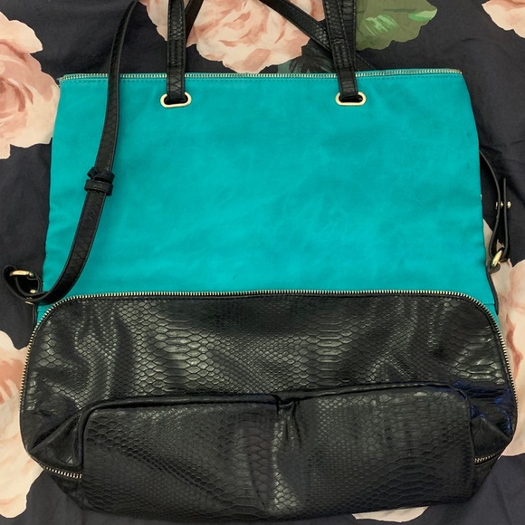 BIG BUDDHA TEAL AND BLACK FOLDABLE PURSEđź’— - Picture 2 of 3